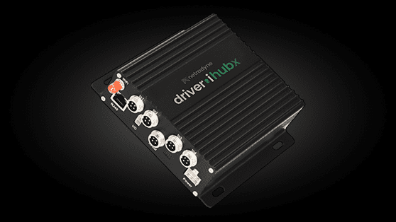 Driver•i HubX, a black box with multiple output ports