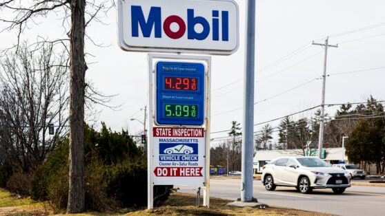 mobil gas prices sign