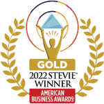 red and gold 2022 Stevie Award Winner for American Busines Awards