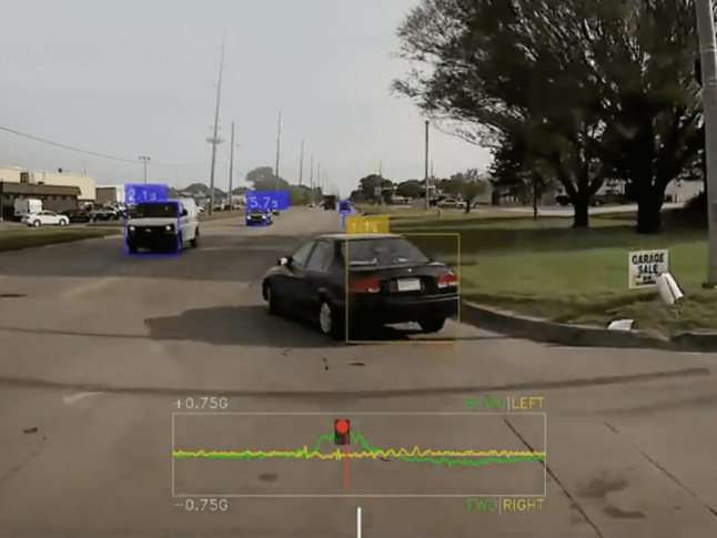 Spot warnings and follow road compliance | capture of rear ending a car