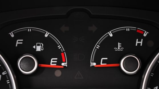 empty fuel gauge