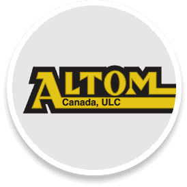 Netradyne Partner Altom logo in yellow and black lettering