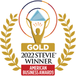 red and gold 2022 Stevie Award Winner for American Busines Awards