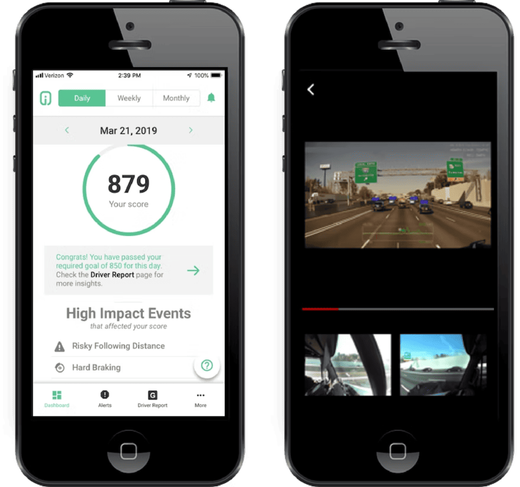 Image: GreenZone Score on Driver•i mobile app